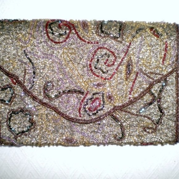 Vtg Delill beaded clutch shoulder evening bag - Picture 5 of 13